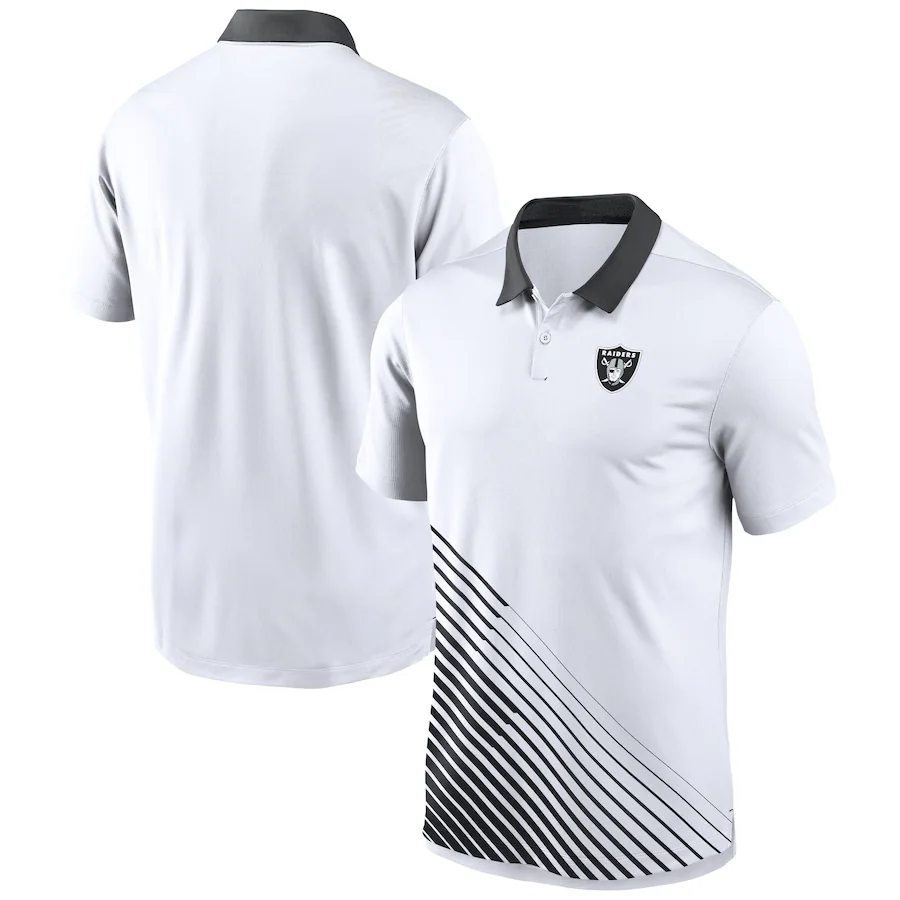 Men 2024 NFL Polo Oakland Raiders white style 4